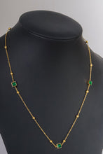 Load image into Gallery viewer, Stainless Steel- Necklace with green zircon stone
