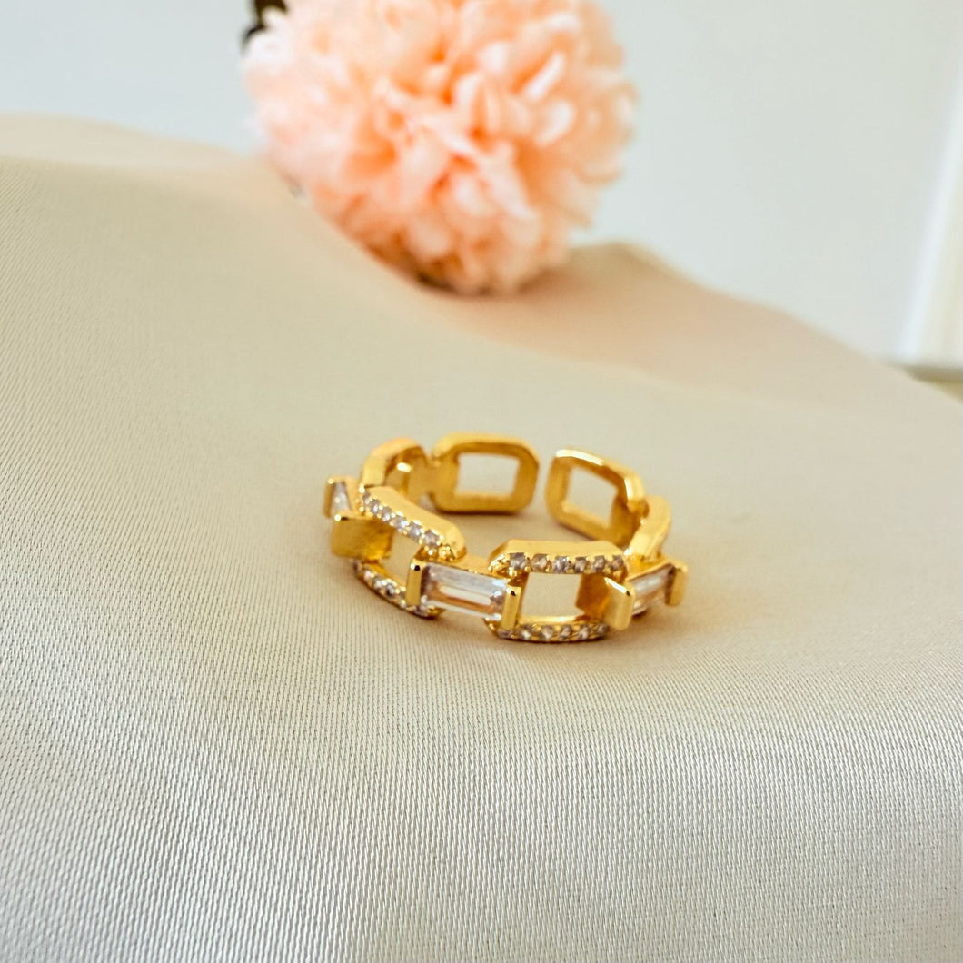 Ring - ring free size zircon geometric rings