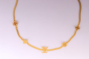 Stainless Steel- snake skin gold Necklace