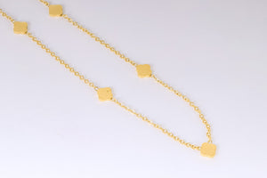 Stainless Steel- simple Gold flowers Necklace