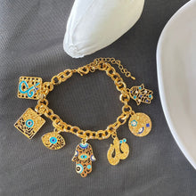 Load image into Gallery viewer, Bracelet - Gold turquoise kol
