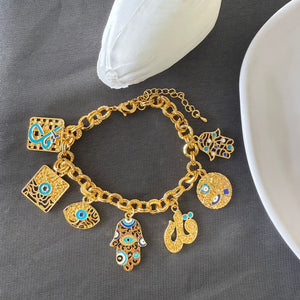 Bracelet - Gold turquoise kol