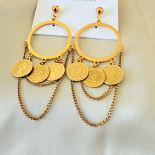 Load image into Gallery viewer, Earrings -  Stainless steel circle coins
