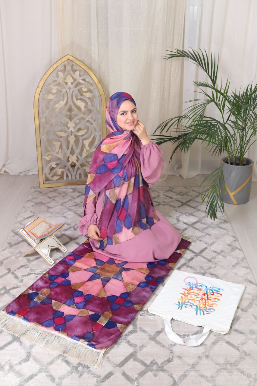 Prayer Set - pink-colors Abaya