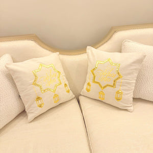 Two pillow case gold pattern with lanterns