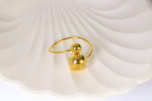 Load image into Gallery viewer, Ring - Stainless steel ring free size two gold balls
