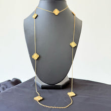 Load image into Gallery viewer, Necklace - Stainless steel long gold clover
