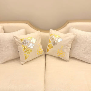 Two pillow case gold Ramadan Mubarak pattern