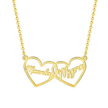 Load image into Gallery viewer, Two Name Necklace -  Two overlapping hearts
