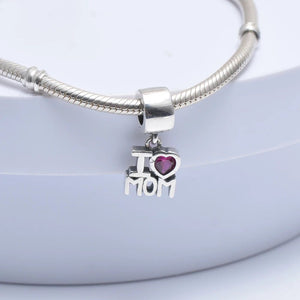 925 sterling silver charm  love mom