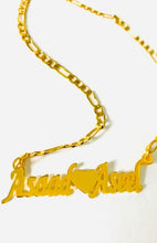 Load image into Gallery viewer, 2 name necklace - couples name heart
